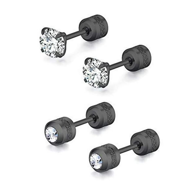 Cubic Zirconia Hypoallergenic Stud Earrings for Women Men Girls Statement Cartilage Fashion Surgical Steel Helix Earrings 5 Pairs Cubic Zirconia Hypoallergenic Stud Earrings for Women Men Girls Statement Cartilage Fashion Surgical Steel Helix Earrings 5 Pairs